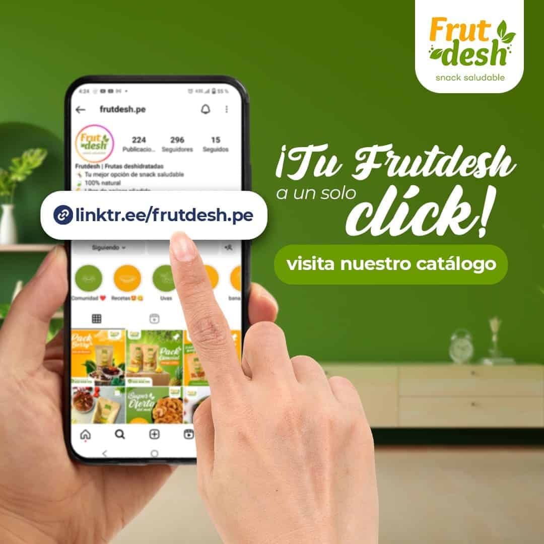 Encuentra tu FrutDesh favorito en nuestro catálogo online y disfruta de un snack 100 saludable con un solo clic 🖱 Link en nuestra bio...#FrutDesh #frutadeshidratada #limaperu #deliv